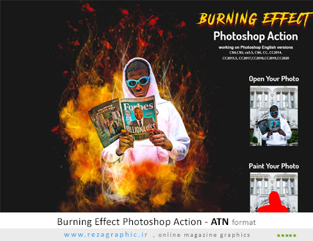 اکشن فتوشاپ افکت سوختن - Burning Effect Photoshop Action